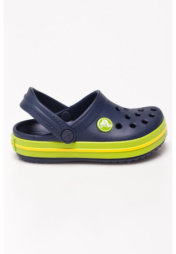 Crocs - Klapki dziecięce. Kolor: niebieski. Materiał: syntetyk, materiał