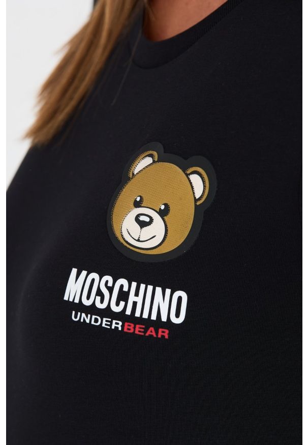 MOSCHINO Czarny damski t-shirt, Rozmiar S. Kolor: czarny. Materiał: bawełna