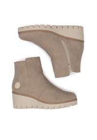 Rieker Botki Y5065-64 Beżowy. Kolor: beżowy. Materiał: materiał #6