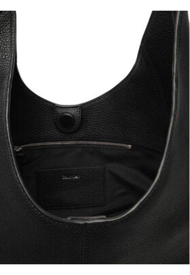 Calvin Klein Torebka Slouchy Leather Md Shoulder Bag LV04F3543G Czarny. Kolor: czarny. Materiał: skórzane