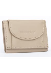 ROVICKY - Portfel damski Rovicky R-21-LFN beżowy. Kolor: beżowy. Materiał: skóra