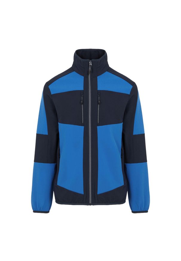 Regatta - Kurtka Unisex Dla Dorosłych EVolve 2 Layer Soft Shell. Kolor: czarny, niebieski, wielokolorowy. Materiał: elastan, poliester, materiał. Sport: turystyka piesza