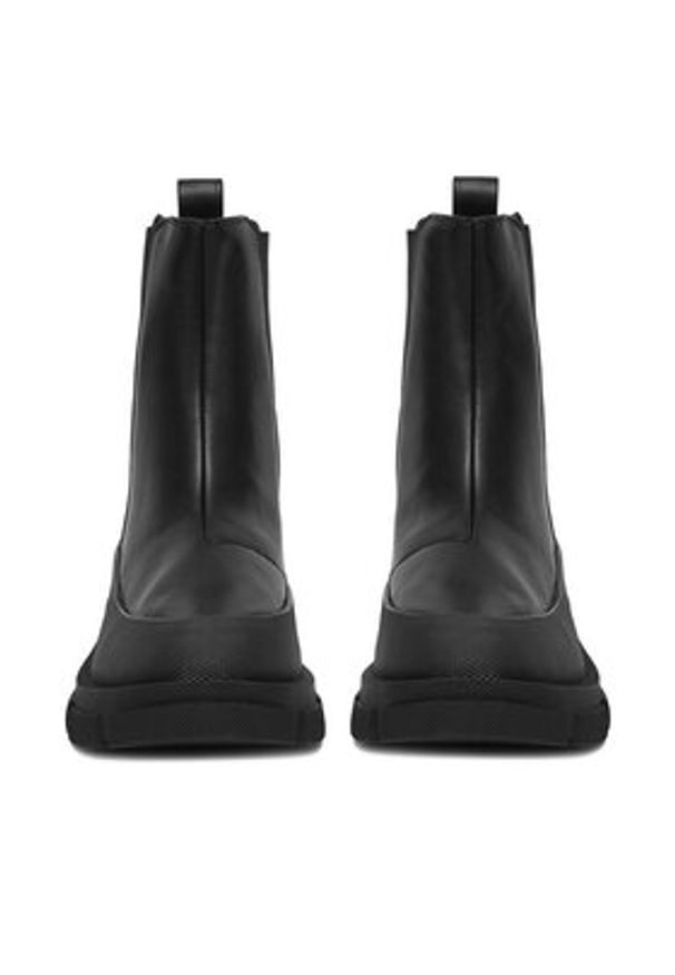 DeeZee Botki 13059-2-BLACK PU Czarny. Kolor: czarny. Materiał: materiał