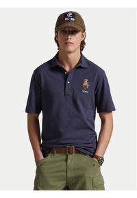 Polo Ralph Lauren Polo 710P00083001 Granatowy Custom Slim Fit. Typ kołnierza: polo. Kolor: niebieski. Materiał: bawełna