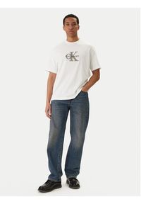 Calvin Klein Jeans T-Shirt Monologo Graphic LV04RE815G Biały Regular Fit. Kolor: biały. Materiał: bawełna #4