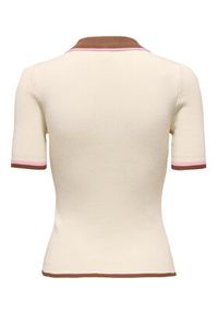 only - ONLY Polo Meddi 15363165 Beżowy Slim Fit. Typ kołnierza: polo. Kolor: beżowy. Materiał: syntetyk #4