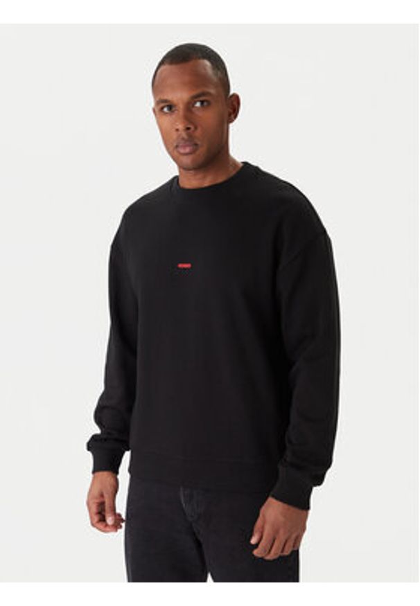 Hugo - HUGO Bluza Dubraxo 50557482 Czarny Relaxed Fit. Kolor: czarny. Materiał: bawełna