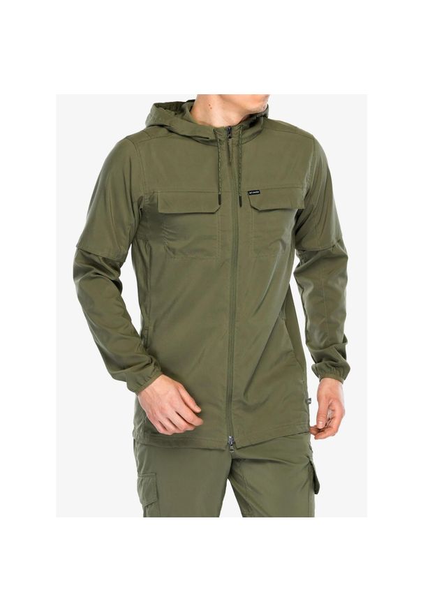 columbia - Bluza rozpinana męska Columbia Skien Valley Hooded LS Shirt. Kolor: zielony