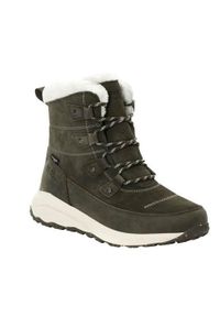 Buty do chodzenia damskie Jack Wolfskin Dromoventure Texapore High. Wysokość cholewki: za kostkę. Zapięcie: sznurówki. Kolor: zielony. Materiał: guma, skóra. Szerokość cholewki: normalna. Sport: turystyka piesza