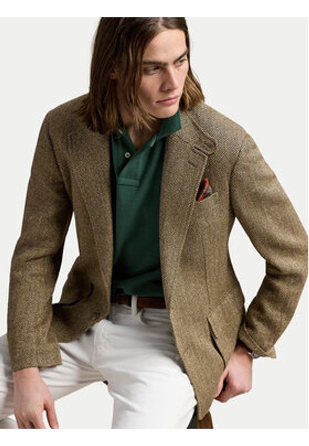 Polo Ralph Lauren Polo 710536856458 Zielony Slim Fit. Typ kołnierza: polo. Kolor: zielony. Materiał: bawełna