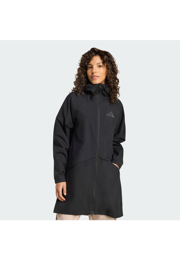 Adidas - Przeciwdeszczowa kurtka typu parka Terrex Multi 2 Layer CLIMAPROOF Rain. Kolor: czarny. Materiał: puch. Technologia: ClimaProof (Adidas). Sport: turystyka piesza