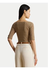 Lauren Ralph Lauren - LAUREN RALPH LAUREN Bluzka 200980042001 Beżowy Slim Fit. Kolor: beżowy. Materiał: bawełna #5