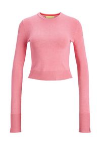 JJXX Sweter 12224416 Różowy Slim Fit. Kolor: różowy. Materiał: wiskoza #3