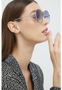 MARC JACOBS - Marc Jacobs okulary przeciwsłoneczne damskie. Kształt: okrągłe. Kolor: niebieski #2