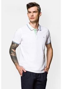 Lancerto - Koszulka Polo Bawełniana Biała Adrian. Typ kołnierza: polo. Kolor: biały. Materiał: bawełna #1