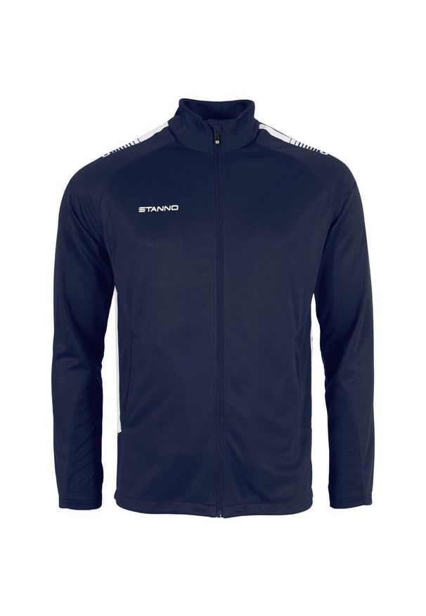 STANNO - Bluza dresowa z pełnym zamkiem błyskawicznym Stanno First. Kolor: biały, niebieski, wielokolorowy. Materiał: dresówka