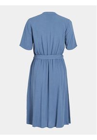Vila Sukienka koszulowa Moashly 14089260 Niebieski Regular Fit. Kolor: niebieski. Materiał: wiskoza. Typ sukienki: koszulowe #7