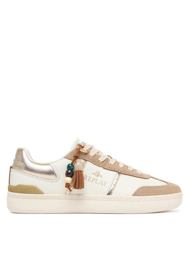 Replay - REPLAY Sneakersy GWSD8 .000.C000IL Kremowy. Kolor: kremowy. Materiał: skóra