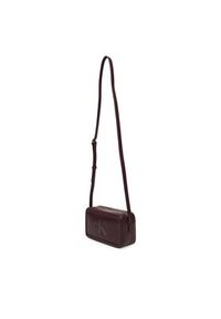 Calvin Klein Torebka Bold Ck Camera Bag LV04F3220G Bordowy. Kolor: czerwony. Materiał: skórzane