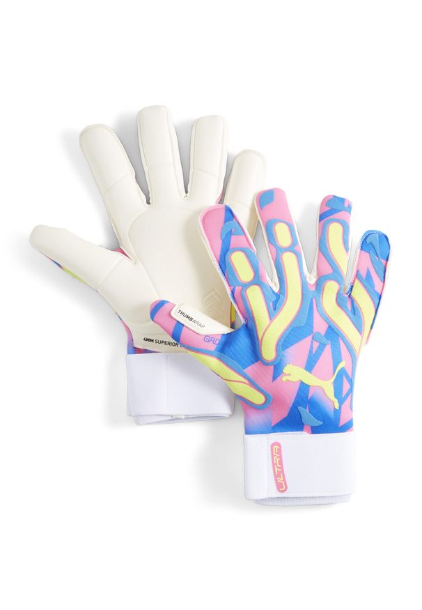 Puma - Rękawice bramkarskie PUMA Ultra Ultimate Energy Hybrid. Kolor: różowy, niebieski, wielokolorowy, żółty. Sport: piłka nożna