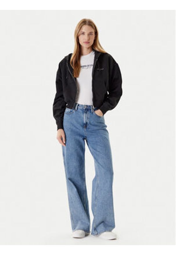 Tommy Jeans Bluza Linear DW0DW21163 Czarny Boxy Fit. Kolor: czarny. Materiał: bawełna