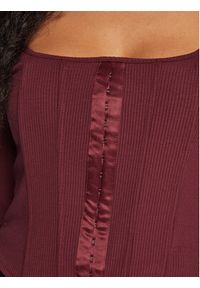 Guess Bluzka W3RP18 KB9E2 Bordowy Slim Fit. Kolor: czerwony. Materiał: wiskoza #2