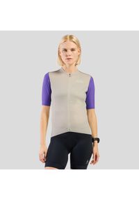Koszulka rowerowa damska Odlo ESSENTIAL HERITAGE PRINT T-shirt. Kolor: różowy, fioletowy, wielokolorowy, biały. Wzór: nadruk. Sport: kolarstwo #1