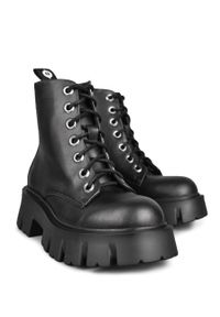 Altercore - Workery Bartel. Nosek buta: okrągły. Zapięcie: sznurówki. Kolor: czarny. Materiał: guma. Obcas: na platformie #4