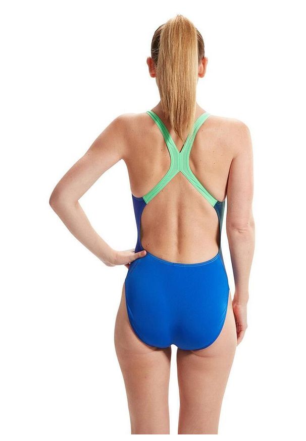 Strój Kąpielowy Speedo Digital Powerback – Niebieski/Zielony – Rozmiar 42. Kolor: wielokolorowy, niebieski