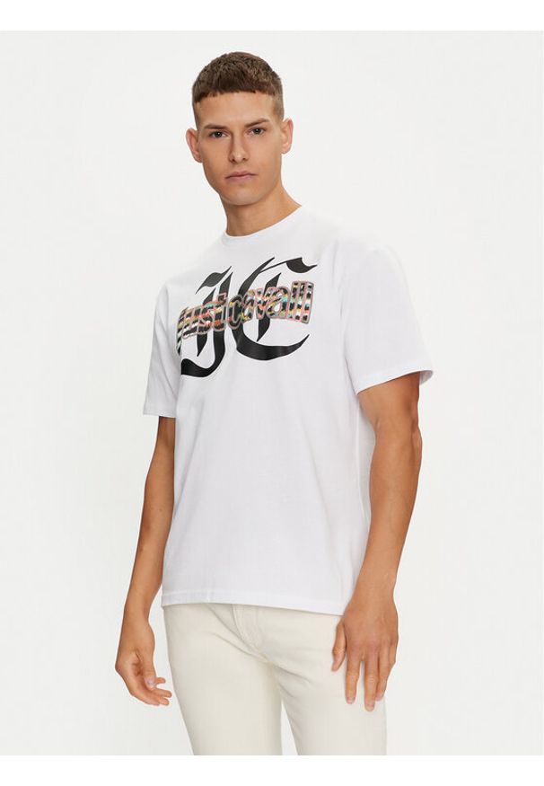 Just Cavalli T-Shirt 76OAHG12 Biały Regular Fit. Kolor: biały. Materiał: bawełna