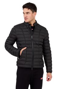 Diesel - DIESEL Czarna pikowana męska kurtka W-PILOT, Rozmiar 54. Okazja: na co dzień. Kolor: czarny. Materiał: poliester. Długość rękawa: długi rękaw. Długość: długie. Wzór: bez wzorów. Styl: elegancki, casual, klasyczny #5