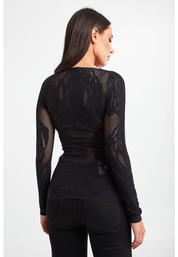 Wolford - BLUZKA WOLFORD. Materiał: tkanina, koronka. Długość rękawa: długi rękaw. Długość: długie. Wzór: kwiaty, ażurowy