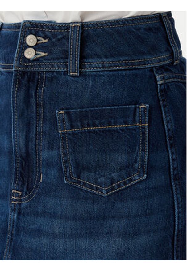 BOSS Spódnica jeansowa 50559404 Niebieski Regular Fit. Kolor: niebieski. Materiał: bawełna