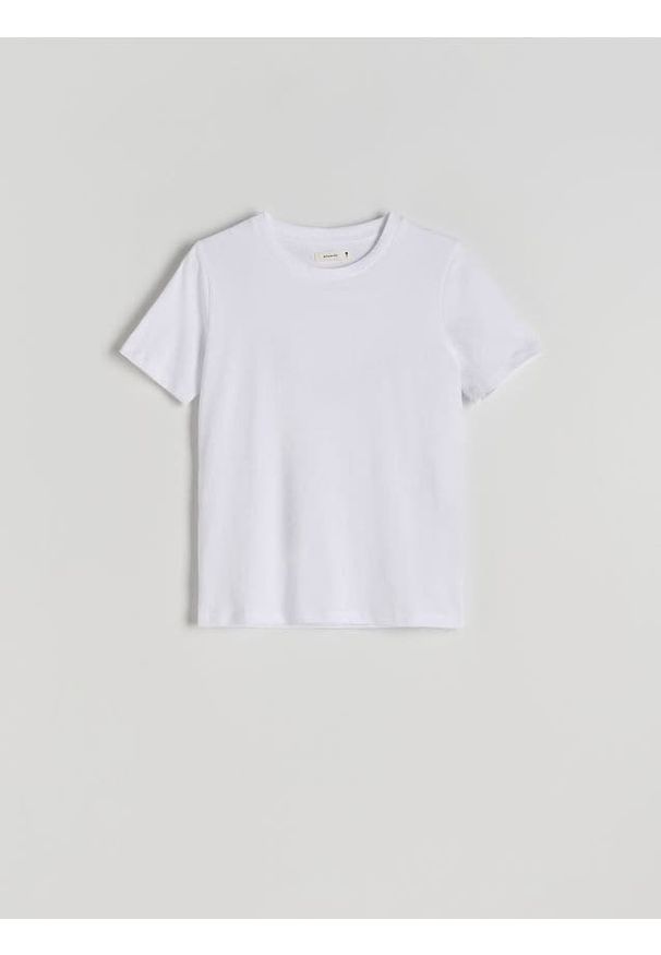 Reserved - T-shirt regular - biały. Kolor: biały. Materiał: bawełna, dzianina