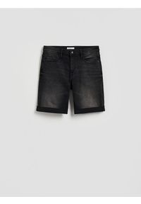 Reserved - Jeansowe szorty slim fit - czarny. Kolor: czarny. Materiał: jeans #1
