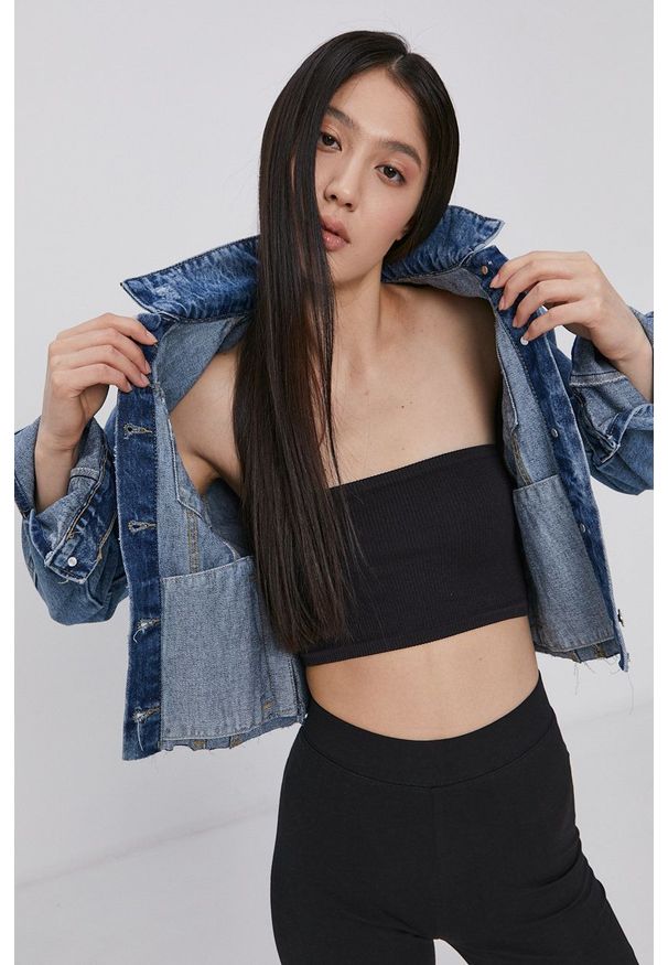 TALLY WEIJL - Tally Weijl Kurtka jeansowa damska przejściowa. Okazja: na co dzień. Kolor: niebieski. Materiał: jeans. Styl: casual