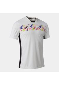 Koszulka do tenisa z krótkim rękawem męska Joma CHALLENGE SHORT SLEEVE. Kolor: biały, wielokolorowy. Długość rękawa: krótki rękaw. Długość: krótkie. Sport: tenis #1