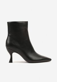Renee - Czarne Botki Vices na Kaczuszce Fallonea. Kolor: czarny. Materiał: jeans. Obcas: na szpilce. Styl: elegancki. Wysokość obcasa: średni #5
