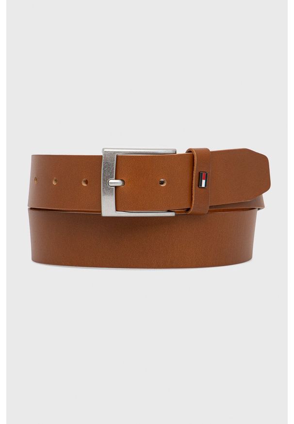 TOMMY HILFIGER - Tommy Hilfiger pasek skórzany ADAN 3.5 męski kolor brązowy. Kolor: brązowy. Materiał: skóra