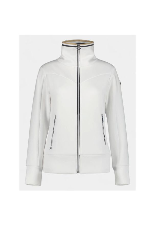 LUHTA - Sweter damski Luhta Ingby. Typ kołnierza: polo. Kolor: biały. Materiał: polar, materiał. Sport: turystyka piesza