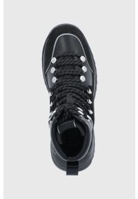 Karl Lagerfeld Buty Quest KL61539.000 damskie kolor czarny na platformie. Nosek buta: okrągły. Zapięcie: sznurówki. Kolor: czarny. Materiał: skóra. Obcas: na platformie #4