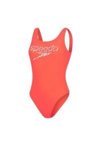 Strój Kąpielowy Speedo Logo U-back - Siren Czerwony/Biały - Rozmiar 30. Kolor: czerwony. Wzór: motyw zwierzęcy, nadruk