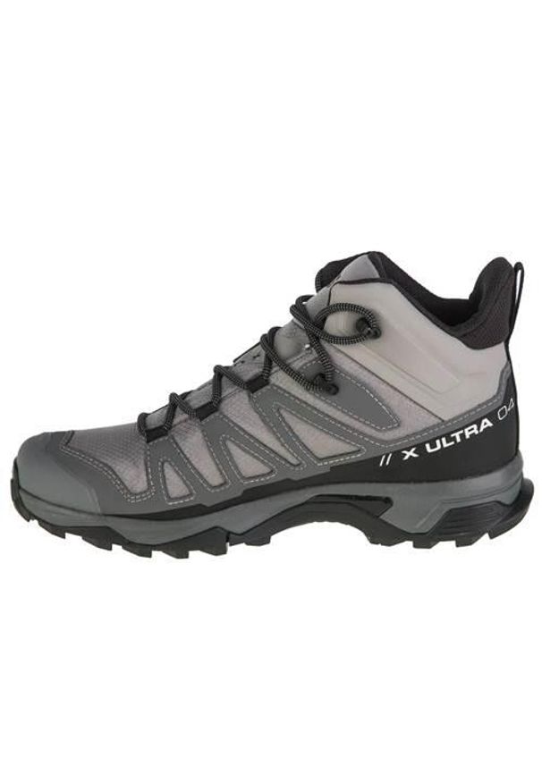 salomon - Buty trekkingowe męskie Salomon X Ultra 4 Mid Gtx. Wysokość cholewki: za kostkę. Zapięcie: sznurówki. Kolor: szary. Materiał: tkanina. Szerokość cholewki: normalna. Sport: turystyka piesza