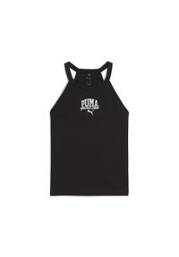 Puma - Damska krótka koszulka bez rękawów PUMA CLASS o wąskim kroju PUMA Black. Kolor: czarny. Materiał: guma. Długość rękawa: bez rękawów. Długość: krótkie. Wzór: nadruk. Sport: bieganie