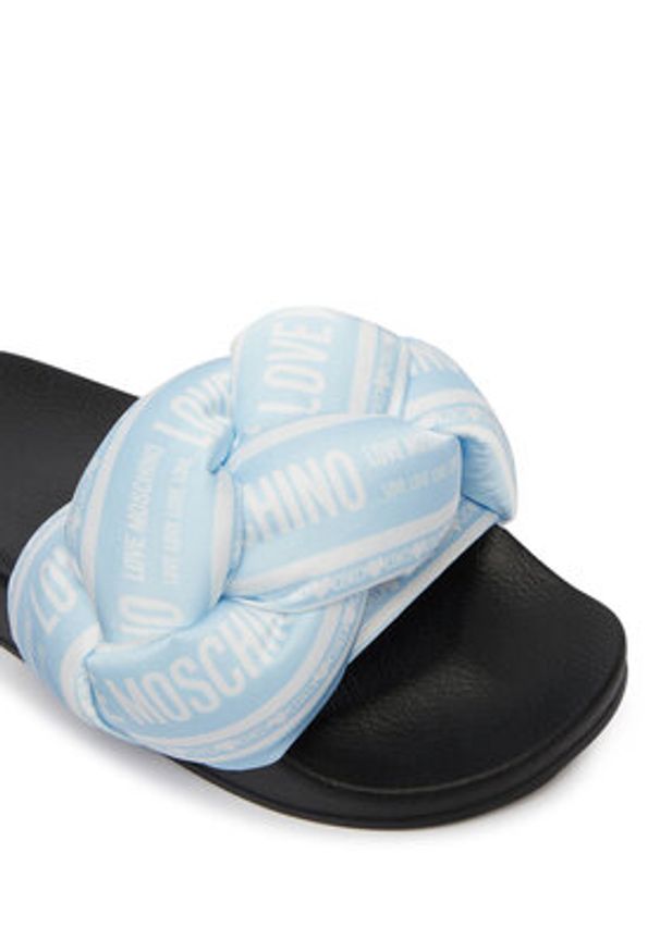 Love Moschino - LOVE MOSCHINO Klapki JA28312G0OIW370A Niebieski jasny. Kolor: niebieski. Materiał: materiał