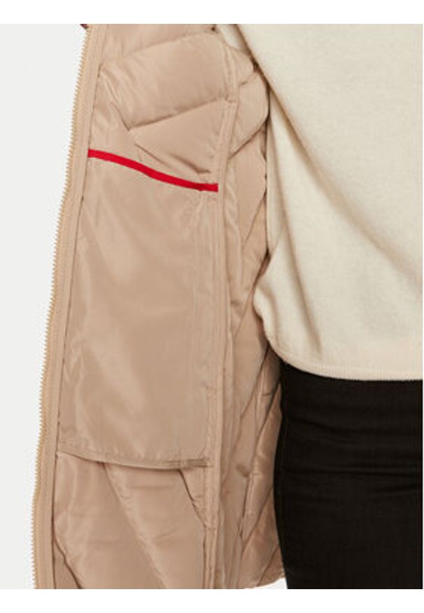 TOMMY HILFIGER - Tommy Hilfiger Kurtka puchowa Chevron WW0WW42622 Beżowy Regular Fit. Kolor: beżowy. Materiał: syntetyk