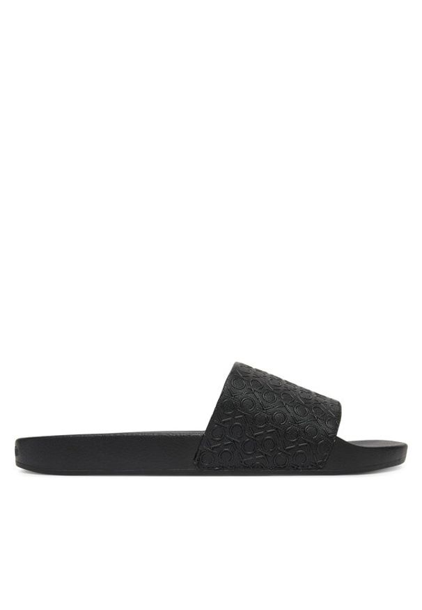 Calvin Klein Klapki Pool Slide Mono HM0HM01968 Czarny. Kolor: czarny. Materiał: skóra