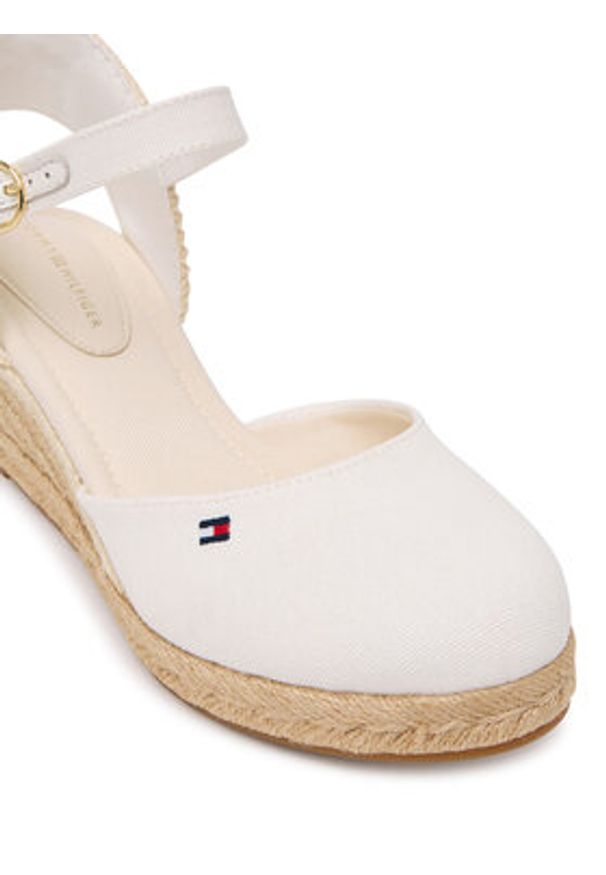 TOMMY HILFIGER - Tommy Hilfiger Espadryle Mid Wedge Espad Closed Toe FW0FW09233 Écru. Materiał: materiał