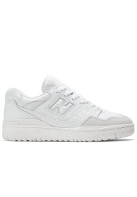 Buty New Balance BB550LSA - białe. Okazja: na co dzień. Kolor: biały. Materiał: materiał, skóra, syntetyk, guma. Szerokość cholewki: normalna. Sport: koszykówka