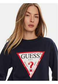 Guess Bluza W2YQ16 KBA11 Granatowy Regular Fit. Kolor: niebieski. Materiał: bawełna